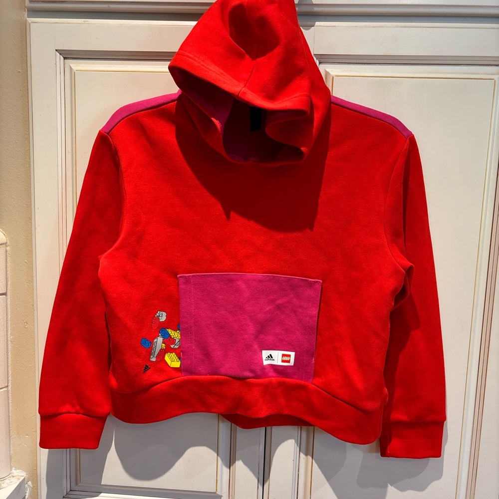 Adidas Kids Red and Purple Hoodie